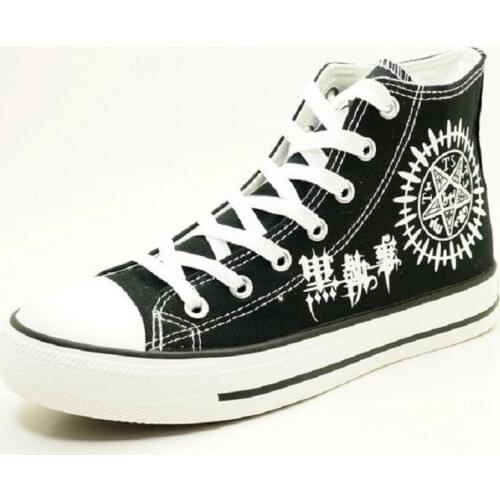 Unisex Anime Black Butler Sebastian Michaelis Casual Canvas Shoes Plimsolls Luminous Student Flats Shoes Sneakers