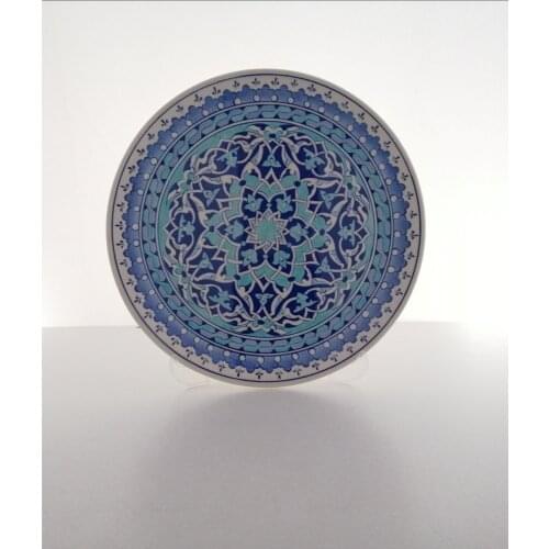 Classic pattern embroidered ceramic plate 25cm-9,8in plates trays decorative plate yoga marble tray ceramic bowl decorative tray