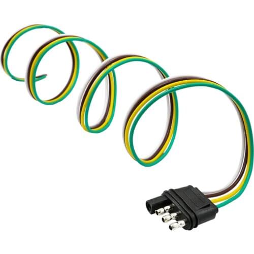 4-Way Trailer Wiring Connection Kit Flat Wire Extension Harness for Car Boat