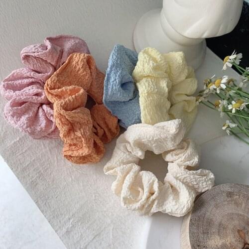 Korean Candy Color Hair Scrunchies Warm Elastic Hair Band Women Girls Ponytail Holder Hair Rubber Band Hair Accessories