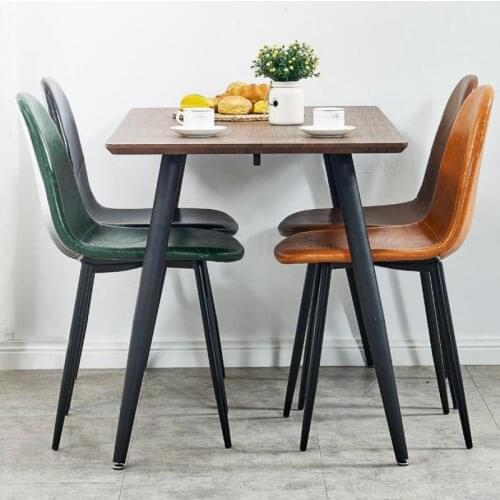Leather chair wrought iron modern minimalist restaurant chair backrest creative computer chair leisure ames chair stool