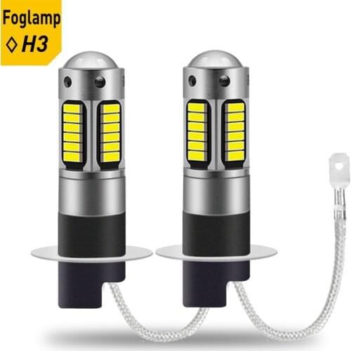 2X H27W/2 Led H1 H3 H27 881 880 Led Bulb 1200LM White Car Fog Light Front Head Driving Running Lamp Auto 12V H27W/2 H27W