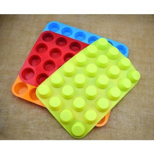 Mini Muffin Cup 24 Cavity Silicone Cake Molds Soap Cookies Cupcake Bakeware Pan Tray Mould Home DIY Cake Mold SN2804