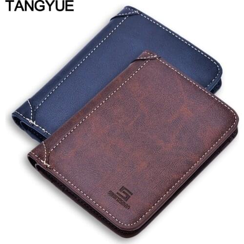 Slim Luxury Brand Mini Mens Wallet Male of Leather Small Short Vintage Card Coin Purse for Men Wallets Thin portomonee heren