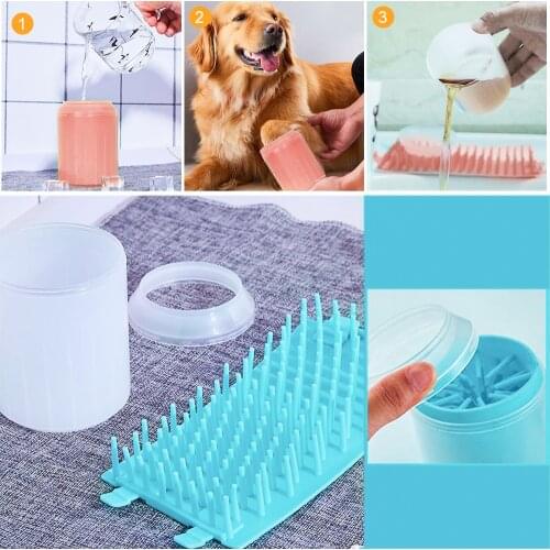 Dog Paw Cleaner Cup Soft Silicone Combs Portable Outdoor Pet towel Foot Washer Paw Clean Brush Quickly Wash Foot Cleaning Bucket