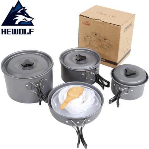 Camping Cookware Pot Pan 3-5 Person Outdoor Cookware Set Camping Tableware Cooking Set Travel Tableware Hiking Picnic Set Pot