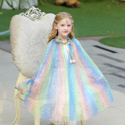 Froz 2en Cloak Halloween Childrens Day Cape Children Shawl Clothing Girl Elsa Princess Essar Cloak