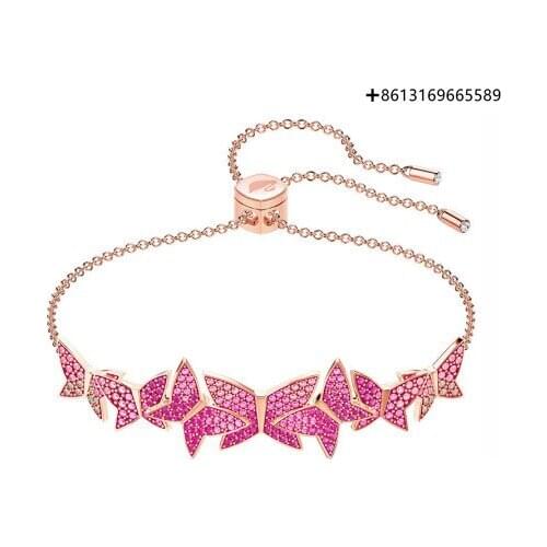 HERO Original Copy High Quality 1:1 SWA Pink Butterfly Plated Rose Gold Shrink Bracelet With Logo Envelope