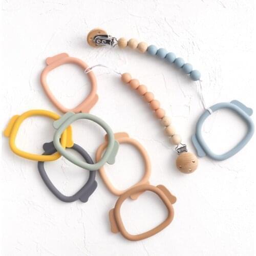 Cartoon Animals Silicone Teether Baby Teething Product Accessories For Pacifier Chains BPA Free DIY Toys Baby Shower Gift