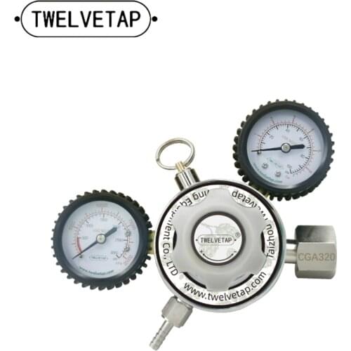 TWELVETAP Keg Regulator CO2 W21.8 Interface 0-100 PSI Working Pressure 0-3000 PSI Tank Pressure CO2 Pressure Regulator 30 Type