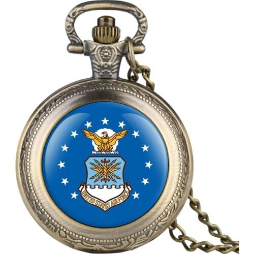 Retro Mens Pocket Watch Eagle Blue Design Pocket Watch for Boy Quartz Arabic Number Watches for Teenager