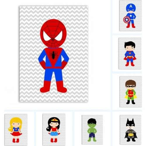 Cartoon Marvel Avengers Superhero Poster Canvas Paintings Iron Man Wall Art Picture Gift Kids Boy Room Bedroom Home Decor