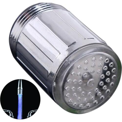 3 Color 7 Colors Changing Glow Light-up LED Kitchen Faucet Shower Tap Novelty Luminous Faucet Nozzle Head Light Bathroom Light
