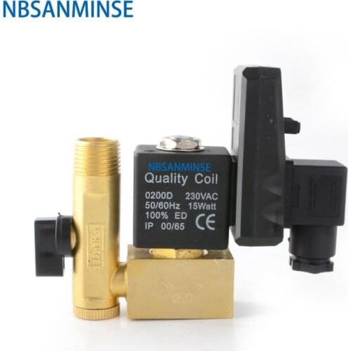 SR-D-15 G1/2" Auto Drain Air Compressor Brass Vent Device Valve Big Valve Body Solenoid Automatic Drainer NBSANMINSE