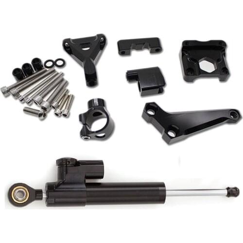 For Kawasaki Z300 Z250 Z 250 300 2015 2016 Fiber Carbon Steering Damper Stabilizer Safety Control Bracket Mounting Kit