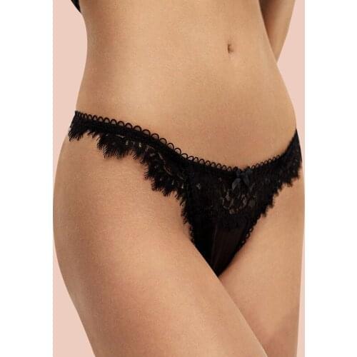 Sexy Lace Thong Women Underwear Eyelashes Lace T-back Panties Embroidery Underpants Low-waist Transparent String Female Lingerie
