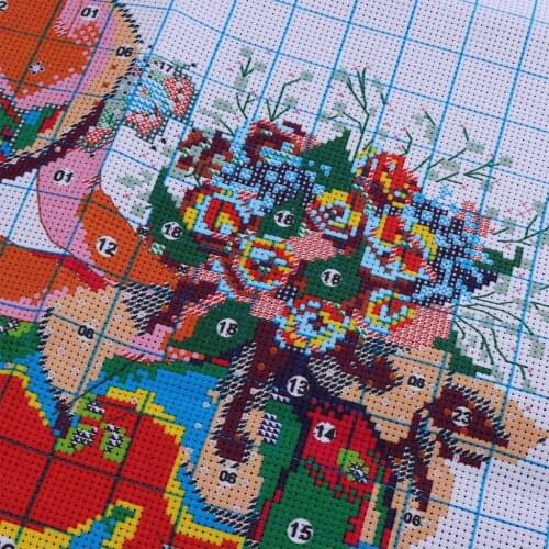 Spring Queen Pattern Stamped Counted Cross Stitch Kits 11CT for Decor Wall