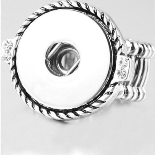 XH321 New DIY snap button Rings Elastic Design (fit 18mm 20mm snaps )