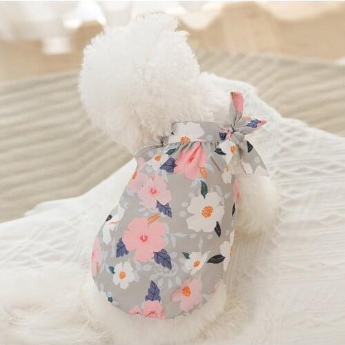 3 Styles Flowers Pet Dog Clothes Beautiful Dog Suspender Skirt Dog Vest Cute Puff Sleeve Spring For Puppy Small Dogs Yorkshire
