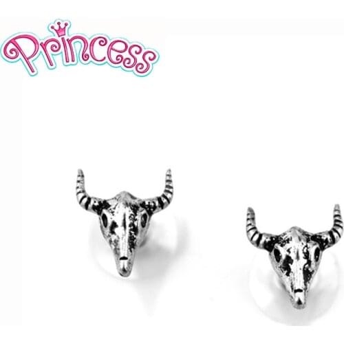 2019 New Fashion Women Jewelry Vintage Ox Head Earring Stud Girls Kids Birthday Gift AWG Free shipping