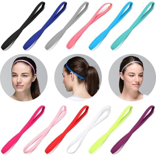 1PC Candy Color Women Men Yoga Hair Bands Sports Headband Girls Sport Anti-slip Elastic Rubber Sweatband Football Running