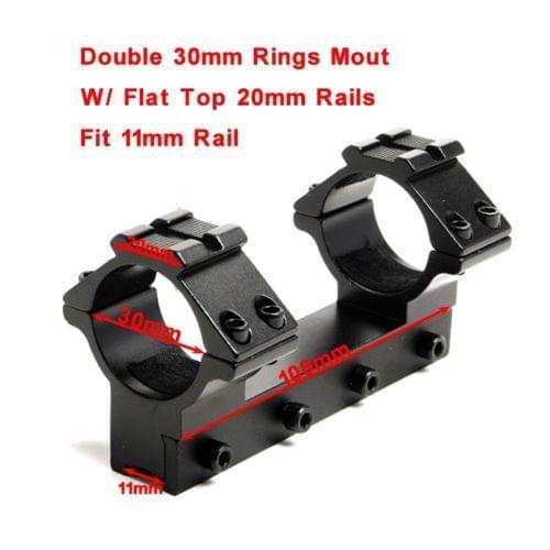 1pc Tactical 30mm Scope Rings 11mm Dovetail Rail Mount Low Profile Tactical Hunting Mounts W/ 20mm Weaver Rail