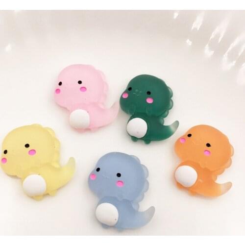 10Pcs Resin Colorful Glitter Mini Dinosaur Baby Flatback Cabochon Rhinestone Scrapbook DIY Wedding Applique Ornaments SF816