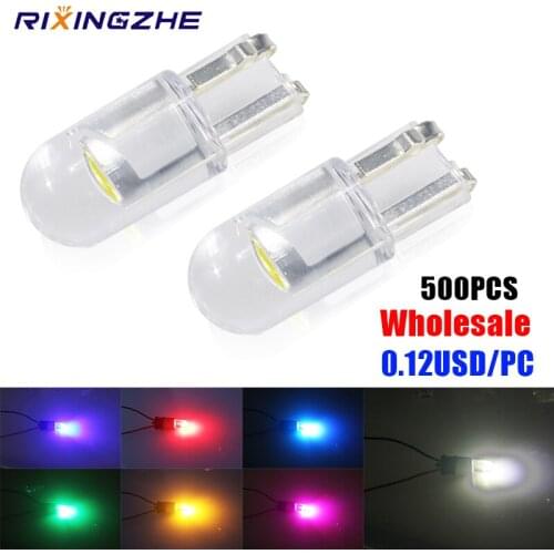 500PCS T10 LED W5W LED 168 501 2825 WY5W COB LED Car License Plate Light Wedge Parking Light Side Door Bulb Instrument Lamp Auto