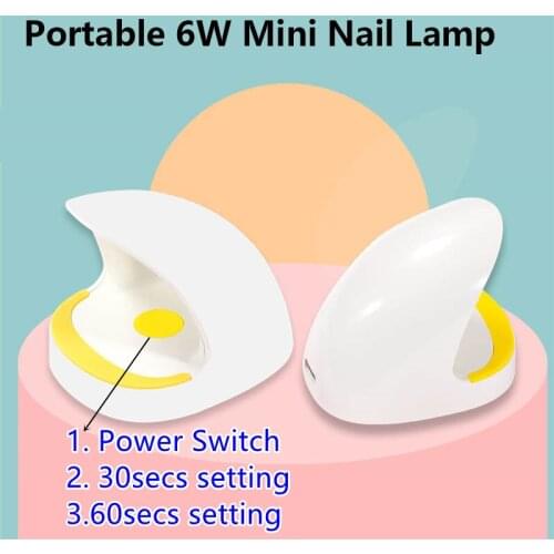 6W Nail Dryer Mini LED Uv Lamp Portable Gel Lamp Professional Nail Dryer Lamp Nail Art Polish Light Manicure Machine Tool