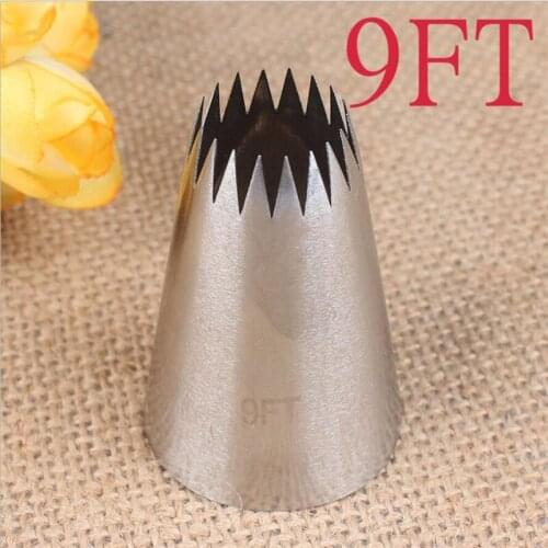 #9FT Large Size Cake Decorating Pastry Piping Nozzle Icing Tips Bakeware Kitchen Cookie Tools Stainless Steel Fondant Cake Tools