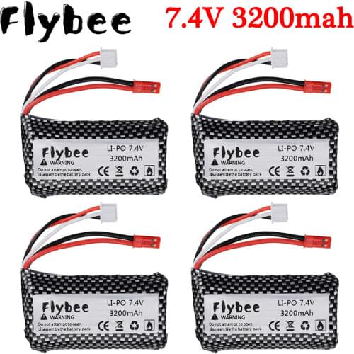 JST Plug 7.4V 3200mAh 18650 2S Lipo Battery For Wltoys A959 A969 MJX F45 Huanqi 957 948 RC Helicopter FOR WLtoys 12428 Car Parts