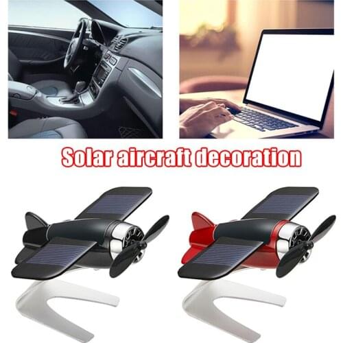 Car Decoration Airplane Non-slip Solar Energy Rotate Automobile Dashboard Aircraft Model Figurines Miniatures Decoration Crafts