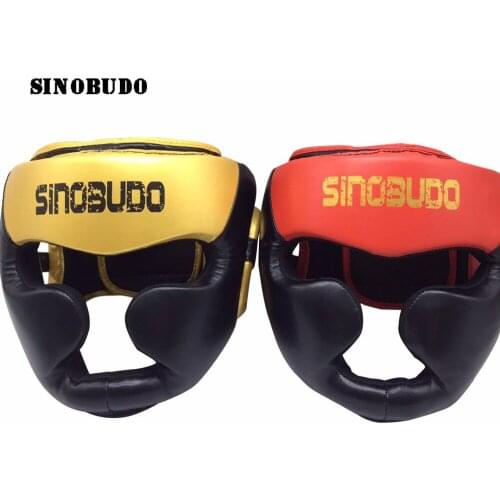 SINOBUDO Boxing Head Protector Adult Closed Type MMA Boxing Helmet Sanda Muay Thai Head Protector Training Contest Head Gear