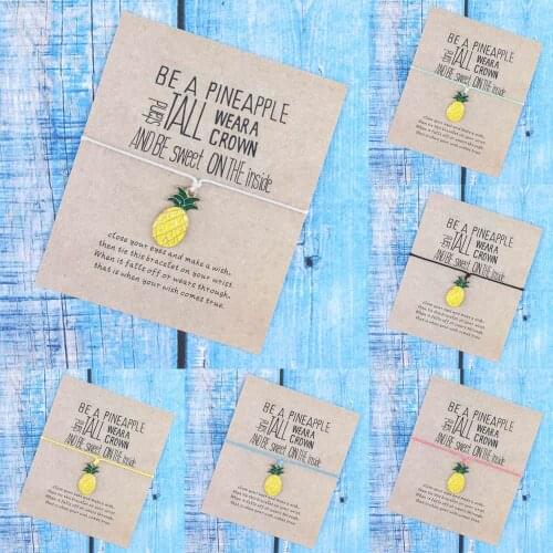 Make A Pineapple Charm Be A Pineapple Bracelet Fruit Handmade Rope Bracelet for Women Men Friendship Summer Jewelry