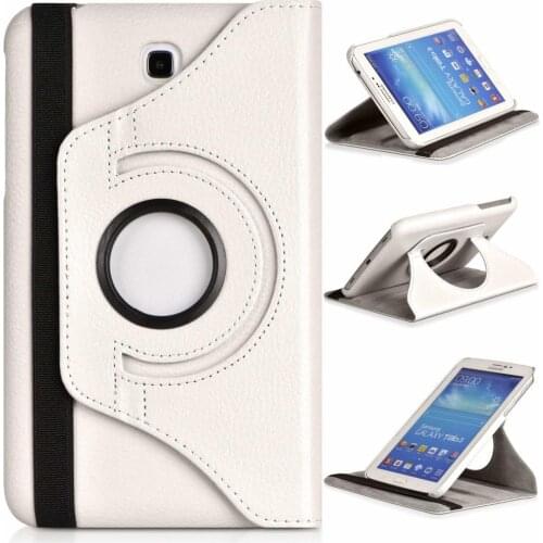 Tab3 7.0inch T210 Cover Case For Samsung Galaxy Tab 3 7" SM-T210 T211 P3200 P3210 Case 360 Rotation Flip Pu Leather Funda Glass