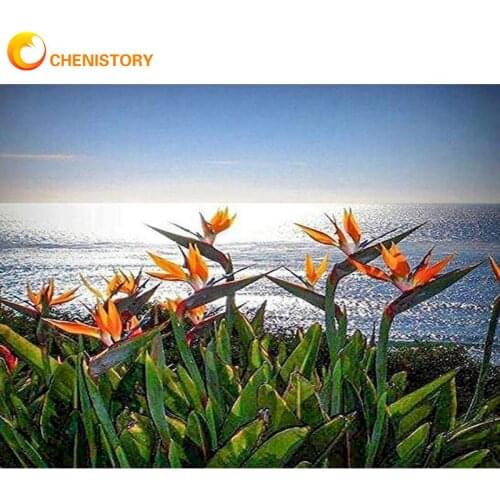 CHENISTORY 5D DIY Diamond Painting Landscape Cross Stitch Diamond Embroidery Flower Rhinestone Art Home Decoration Adults Kits