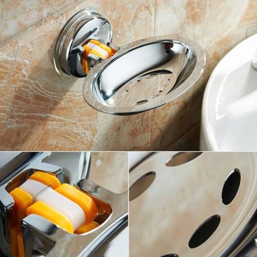 HOT Soap Holder Suction Cup ABS Soaps Dish Basket for Bathroom Shower Kitchen NDS66