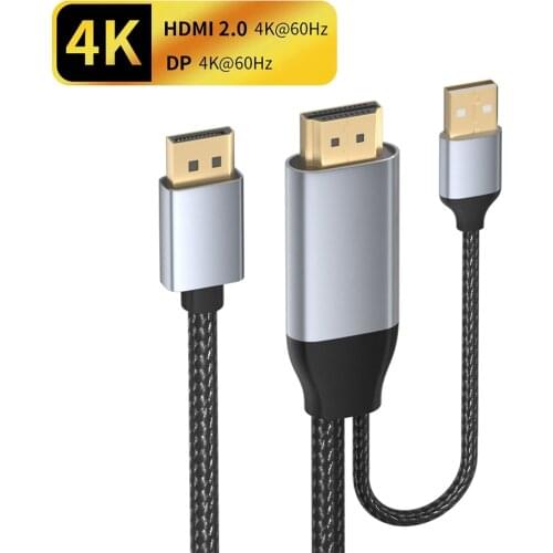 4K 60Hz HDMI to Displayport 4K converter cable HDMI in to Displayport out for PS4 Apple TV PC HDMI to Monitor with Displayport