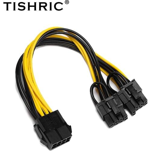 TISHRIC 8pin to Dual 8pin Power Cable Miner Riser Cable PCI Express PCIE Graphic Video Card Adapter Power Supply Splitter Cable