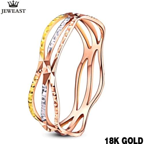 18k Pure Gold Color Ring Trendy Design Smart Women Fine Jewelry Miss Girl Gift Party Discount 2020 New Good Nice Like Beauty