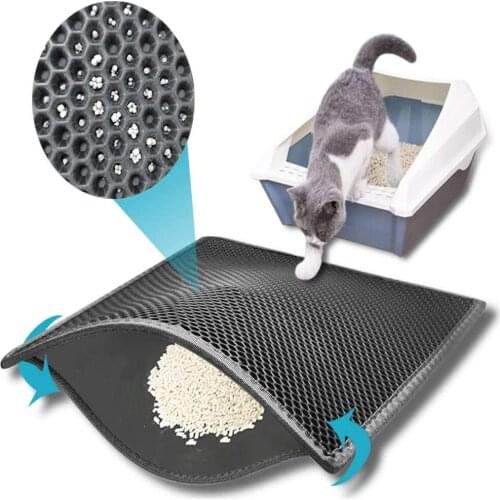 Pet Cat Litter Mat Double EVA Waterproof Layer Trapping Litter Cat Bed Pads Pets Litter Box Mat Clean Pad For Cats Accessories