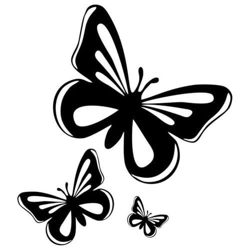 Beautiful Butterflies Fashion Vinyl Car Stickers Animal Car Styling Decals Black/Silver