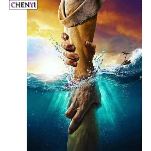 CHENYI DIY Diamond Painting Religious Save The Sailor Full Square/Round Diamond Embroidery Cross Stitch Crystal Pictures Decor