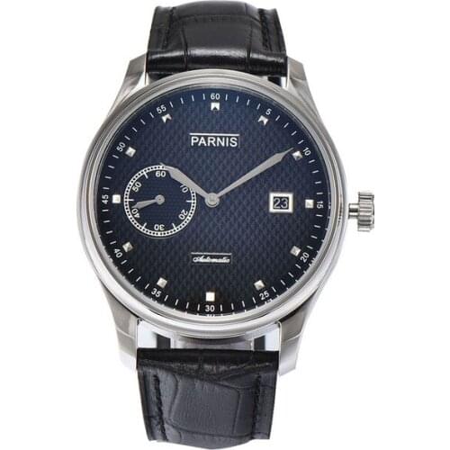 Parnis Mens Auto Date Water Resistant Classic Business Seperate Second Dial Automatic Self Wind Mechanical Watch Wrist Watches