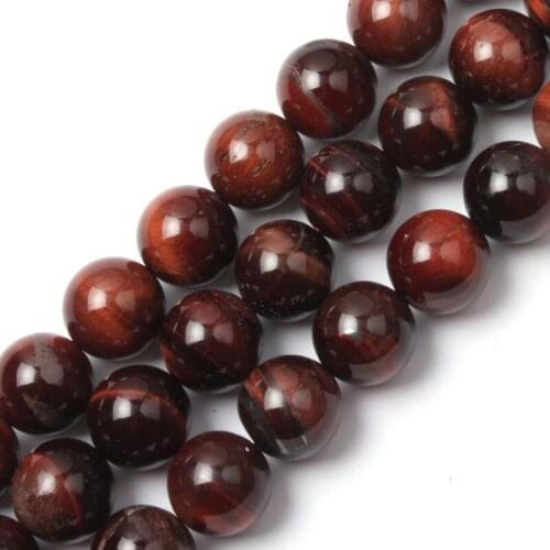 Natural red tiger eye beads natural stone beads DIY loose beads for jewelry making strand 15 inches (38-40 cm) wholesale