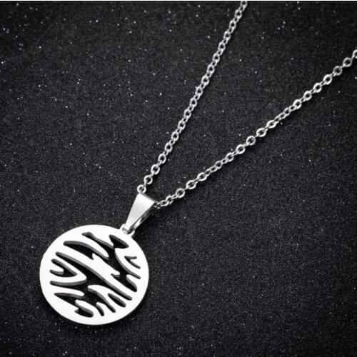 2020 New Round Necklace Pendant Stainless Steel Custom Necklace Nameplate Necklace Jewelry Girlfriend Christmas Gift