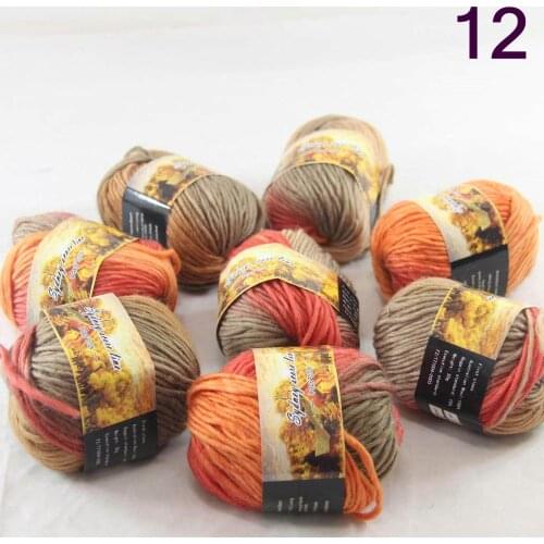 New Sale 8SkeinsX50g Womens Knit Scarves Shawls Rainbows Wool Crocheting Yarn Camel Orange Bisque 812