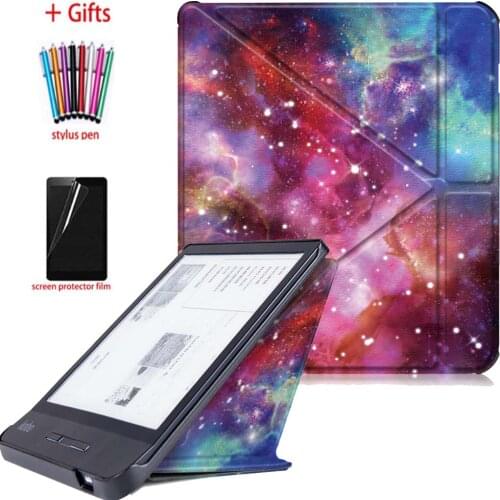 New Case for Kobo Libra H2O 7" N873 eReader Premium PU Leather Multiangle Origami Stand Protective Cover gift stylus+screen film