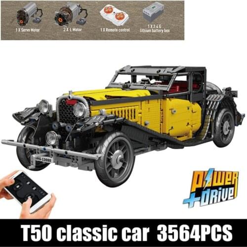 NEW MOC Building Sport Car Bugatti 50T fit LeGINGly MOC-25153 technic city Racing Car Building Block Brick kid diy Toys gift