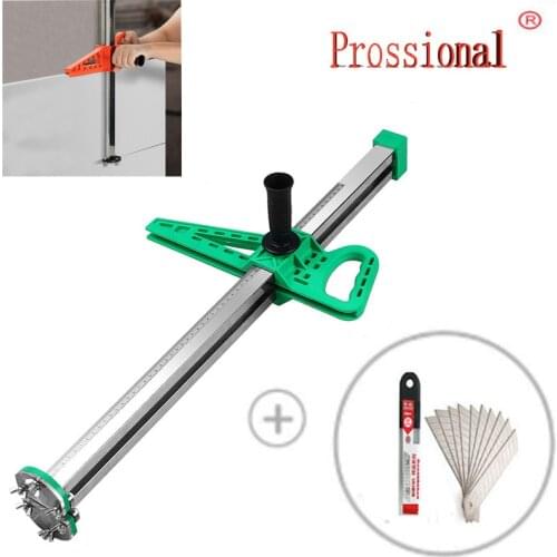 New Woodworking Stainless Steel Manual Gypsum Board Cutting Artifact Roller Type Hand Push Drywall Cutting Tools